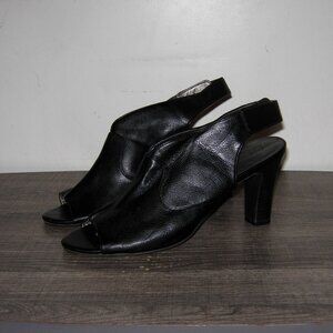 Life Stride Peep Toe Ciara Black Sling Back Heel Bootie 9.5
